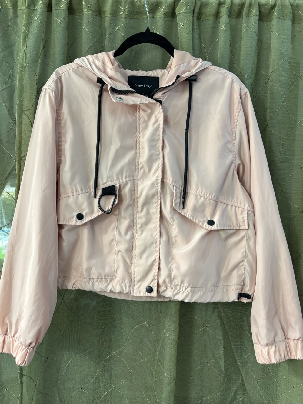 New Look Light Pink Hooded cropped windbreaker Utility Jacket